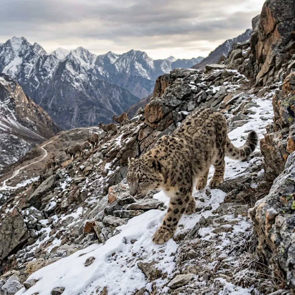 Snow Leopard - Feeding and hunting